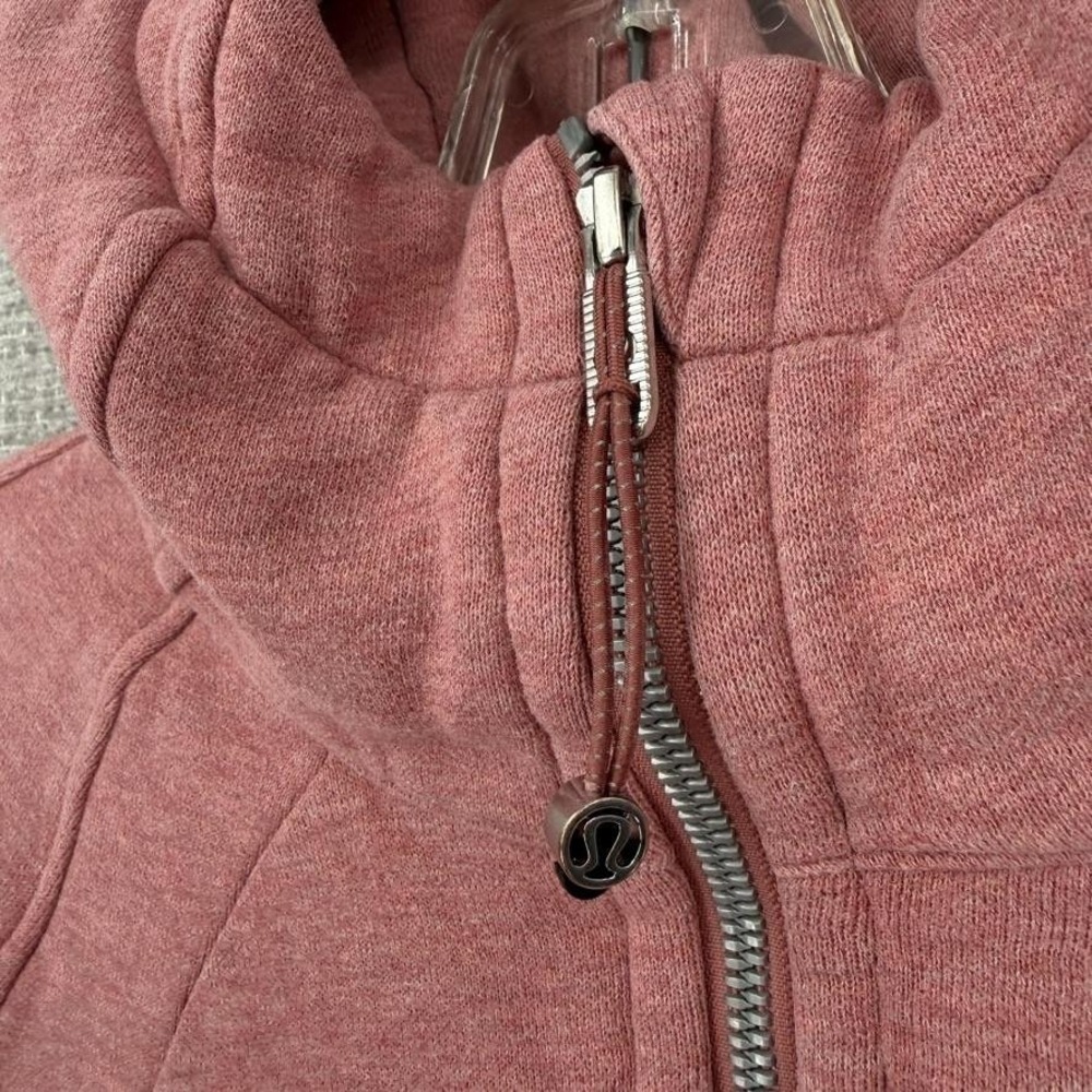 Lululemon Full Zip Hoodie Women Size 8 Pink Fleece Cotton Polyester Slim - Picture 6 of 12